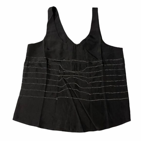 NWT Line & Dot Black Silver Chain Tank Top Blouse - Picture 1 of 8